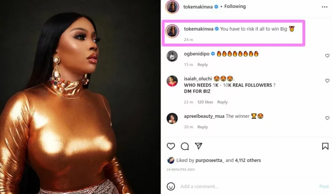 toke makinwa win big.jpg