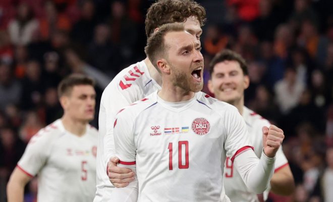 christian eriksen scores two minutes into first denmark match since cardiac issue