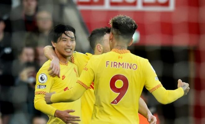 takumi minamino roberto firmino liverpool vs. southampton 051722