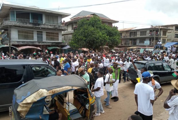 Peter Obi’s supporters hold mega rally in Onitsha, shut down major streets