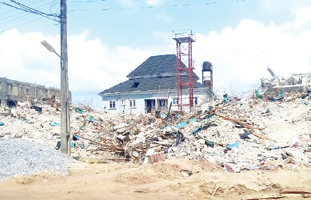 demolished building