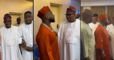 Davido, Cubana Chief Priest visit Senate President