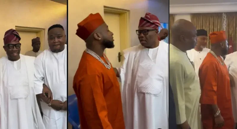 Davido, Cubana Chief Priest visit Senate President