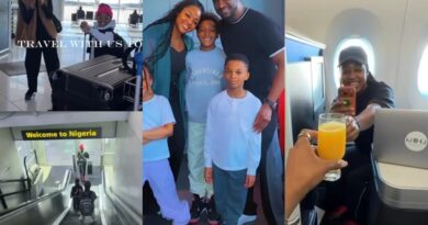 Anita Okoye returns to Nigeria with her kids