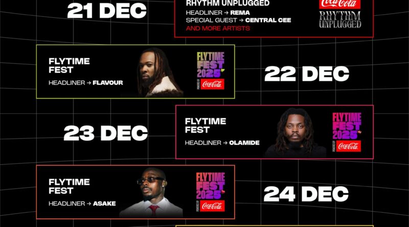 Rema, Davido, Asake, and Olamide Headline Flytime’s December Lineup with Rhythm Unplugged and Flytime Fest